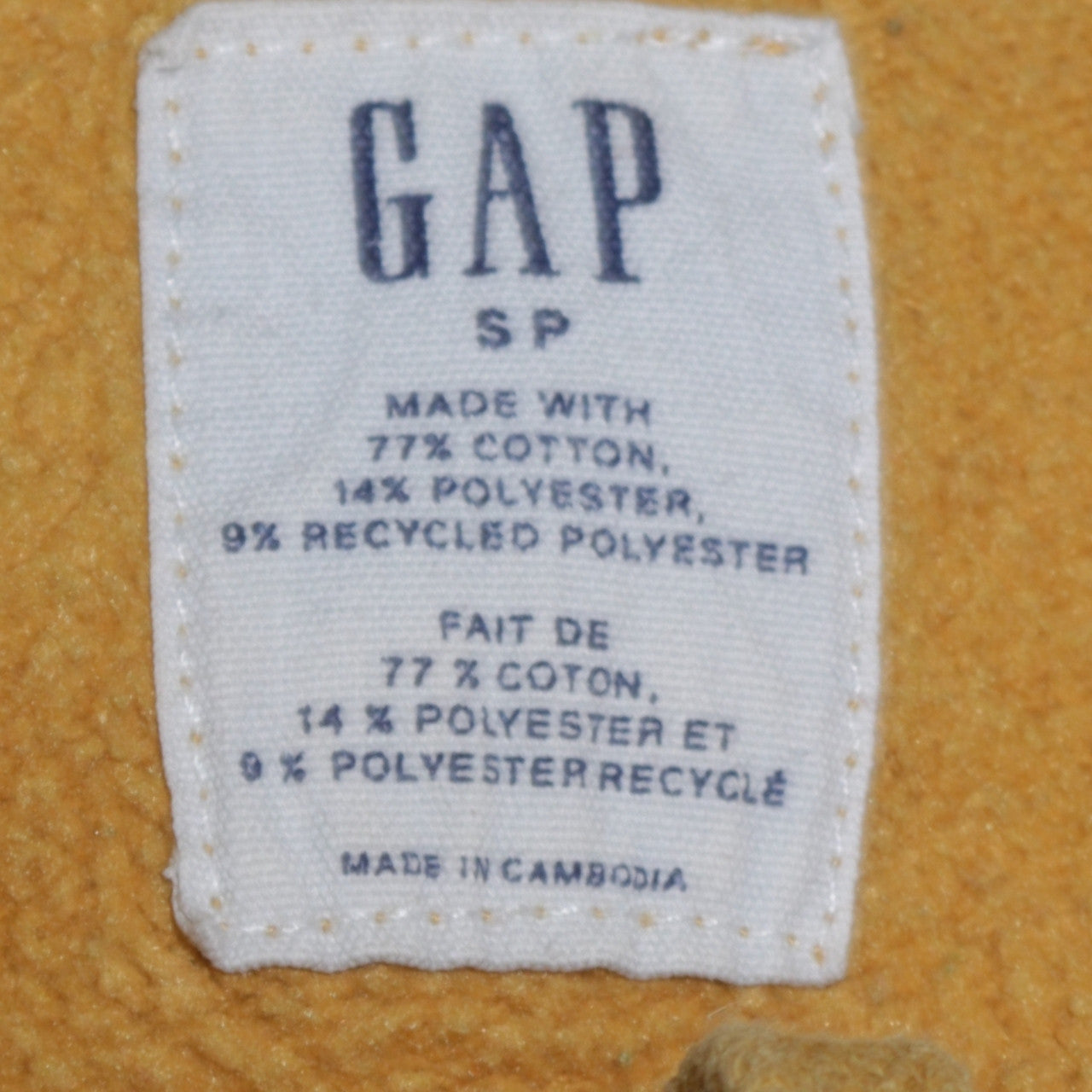 GAP Women Mustard Yellow Pullover Hoodie Small Cotton Blend