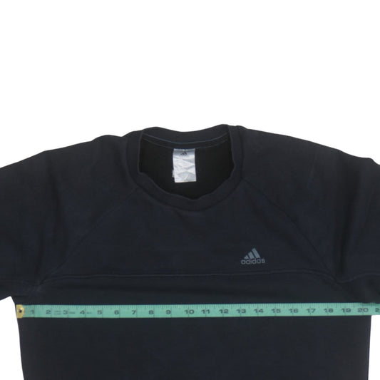 Adidas Men's Black Small Pullover Crew Neck Fleece Sweatshirt