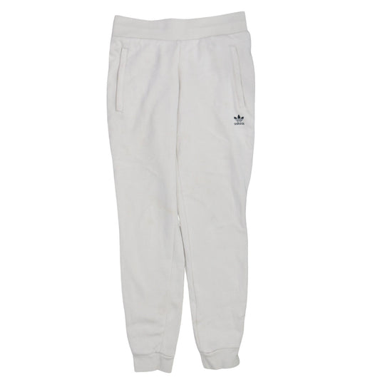 Adidas Womens White XS Joggers Fleece Cotton Blend Sweatpants