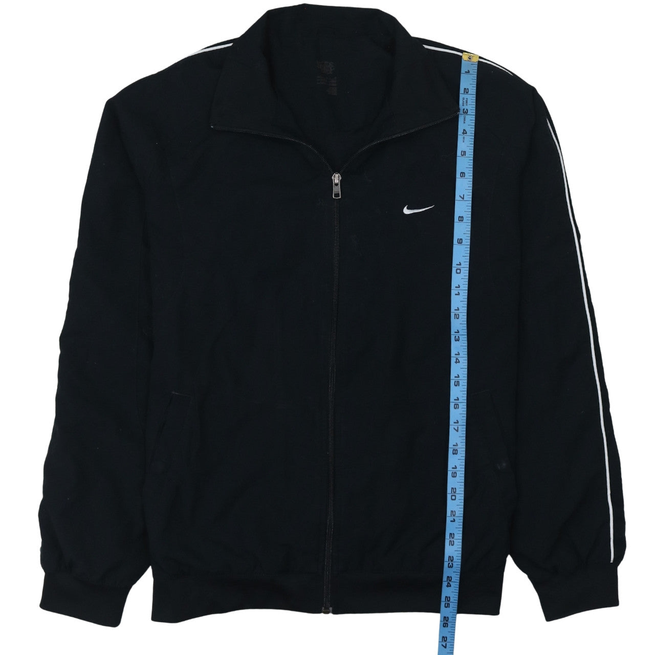 Nike Men's Black Track Jacket Medium Full Zip Lightweight