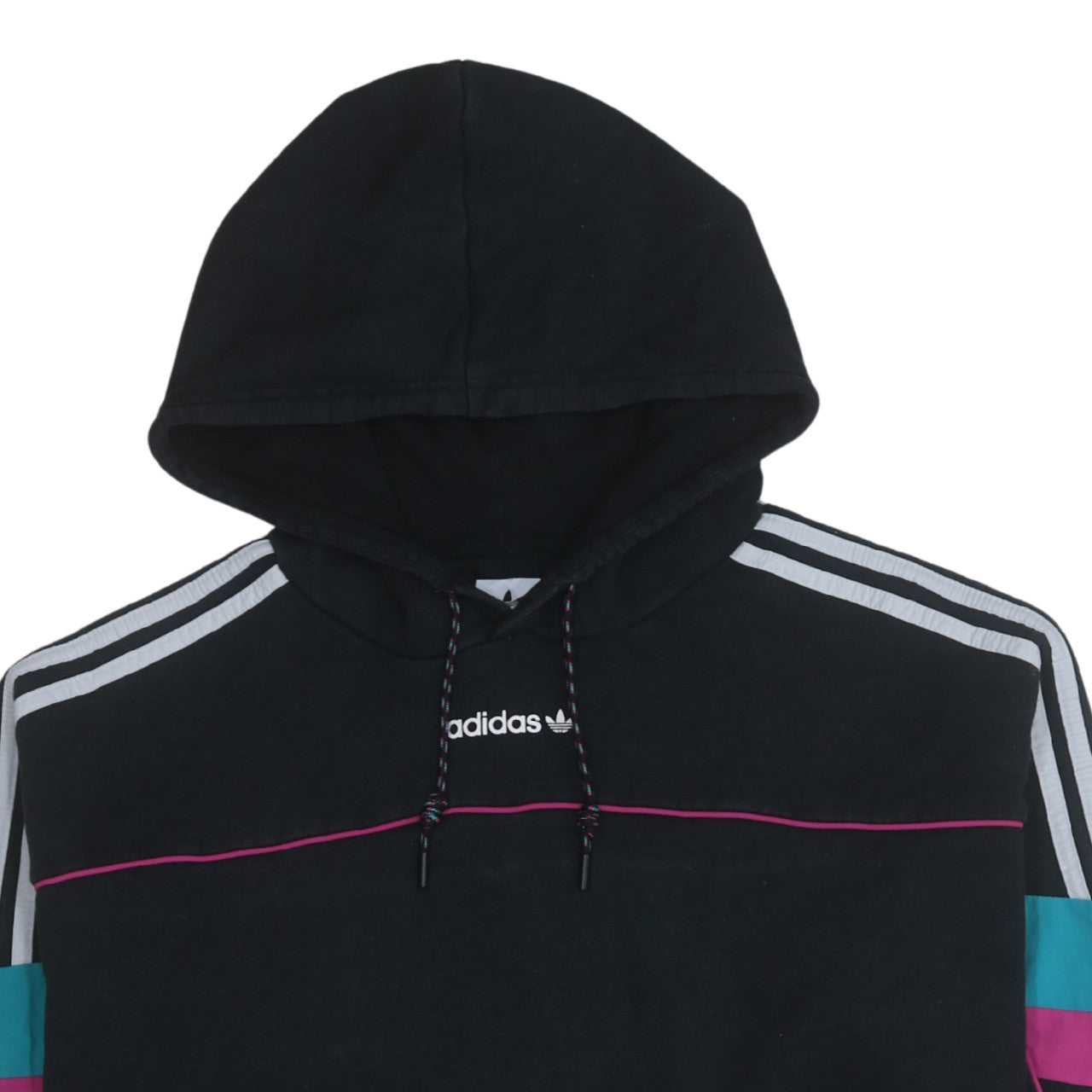 Adidas Women Black Hoodie UK 10 Pullover Hooded Sweatshirt