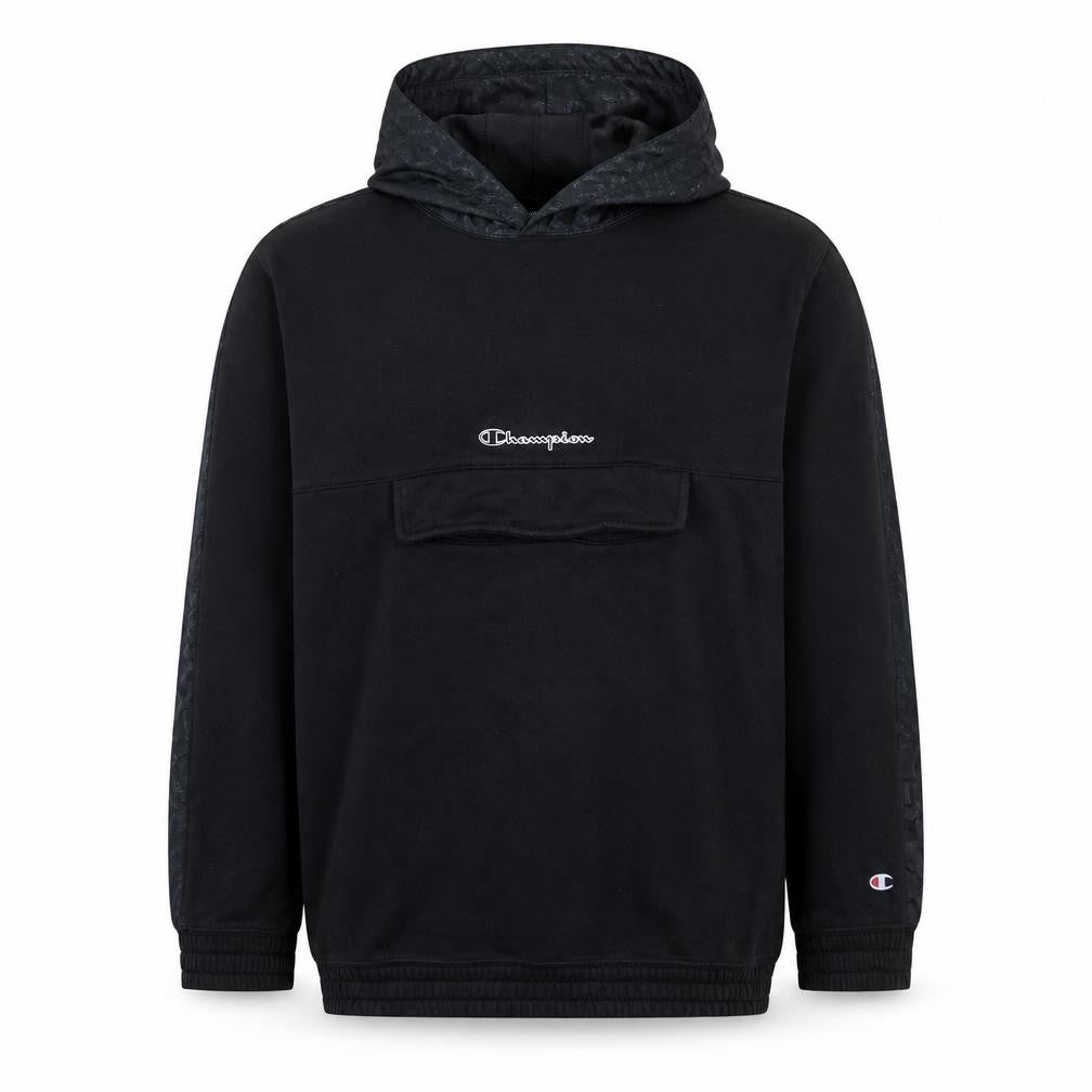 Champion Mens Black XL Pullover Hoodie Fleece Logo Sportswear