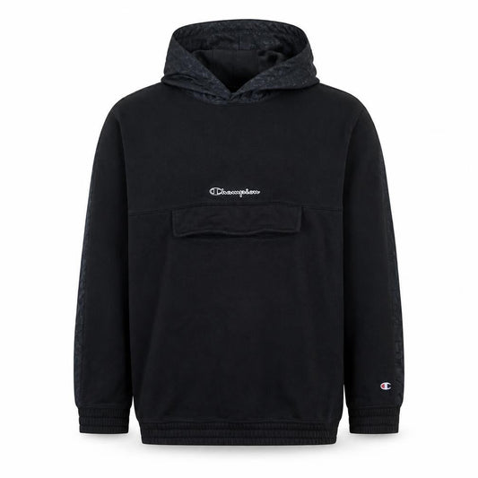 Champion Mens Black XL Pullover Hoodie Fleece Logo Sportswear