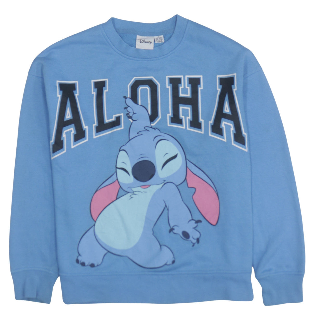 Disney Women Blue Stitch Aloha Sweatshirt Size S Regular