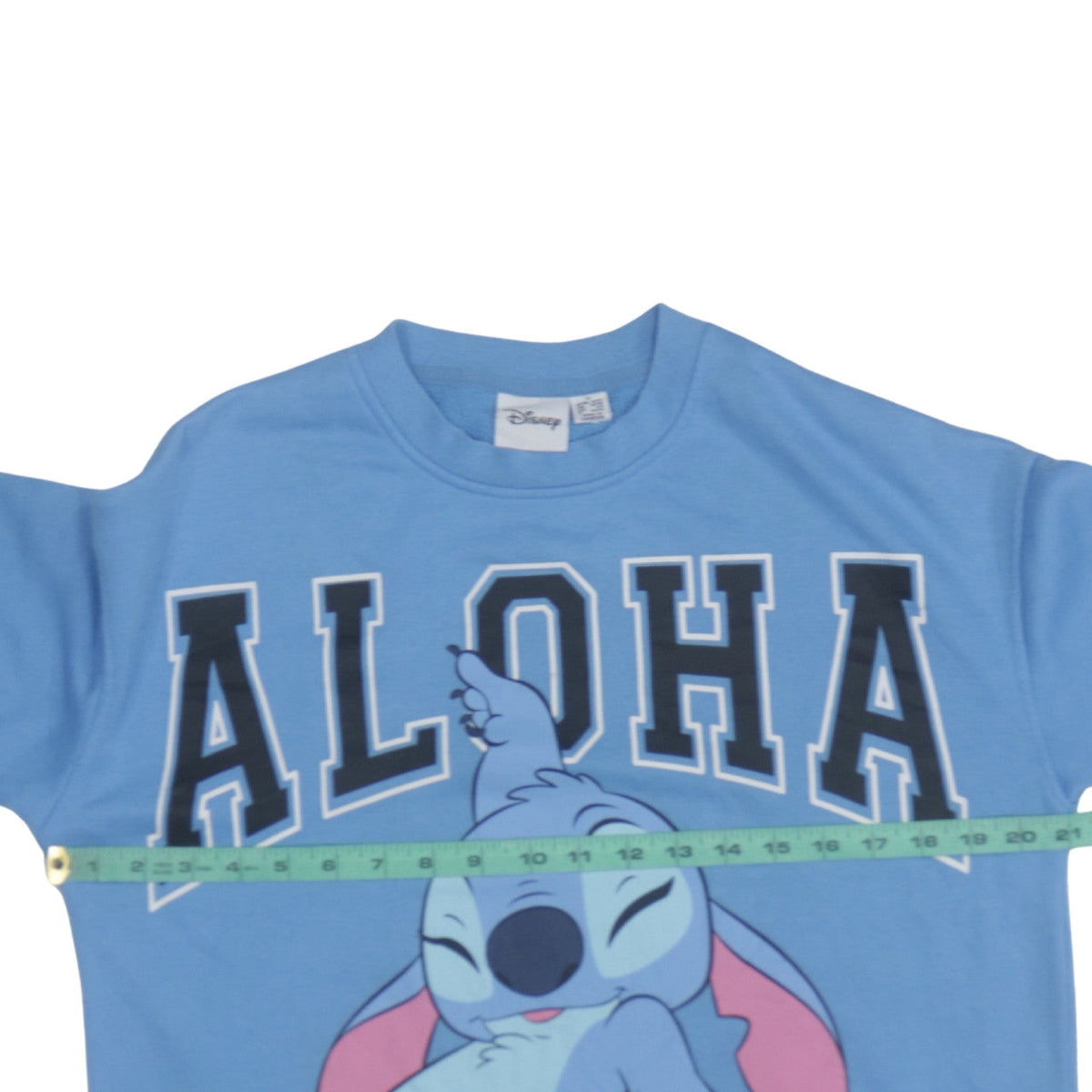 Disney Women Blue Stitch Aloha Sweatshirt Size S Regular