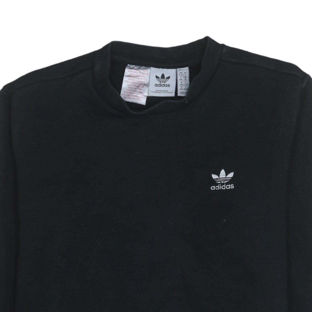 Adidas Boys Black Crew Neck Pullover Sweatshirt 13-14 Years