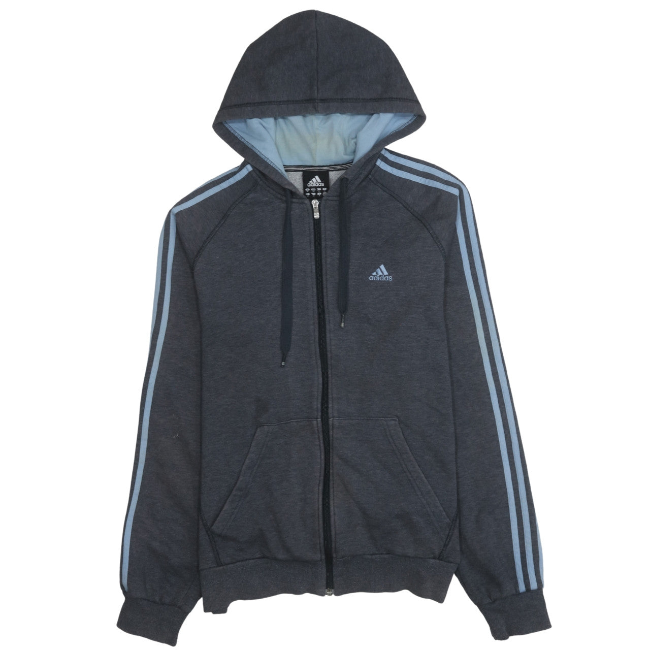 Adidas Men's Grey Full Zip Hoodie Medium Sports Style