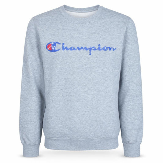 Champion Men's Grey XS Crew Neck Logo Pullover Sweatshirt