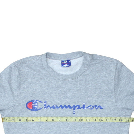Champion Men's Grey XS Crew Neck Logo Pullover Sweatshirt
