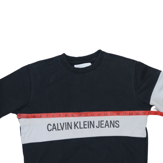 Calvin Klein Jeans Men's Black Logo Crew Neck Sweatshirt M