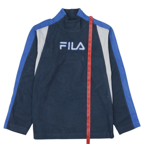 Fila Boys Navy Blue Fleece Sweatshirt Size 14 Years Pullover Logo Top