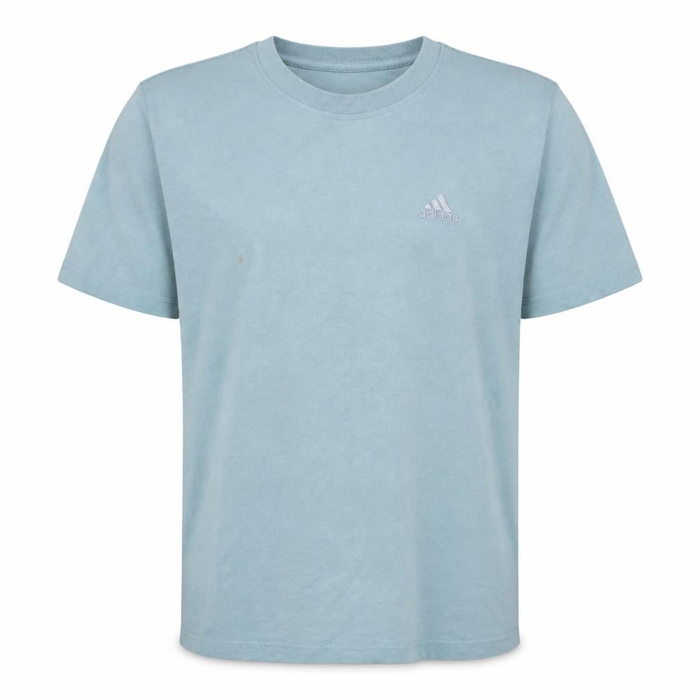 Adidas Men's Blue Cotton Crew Neck Sports T-Shirt Size S