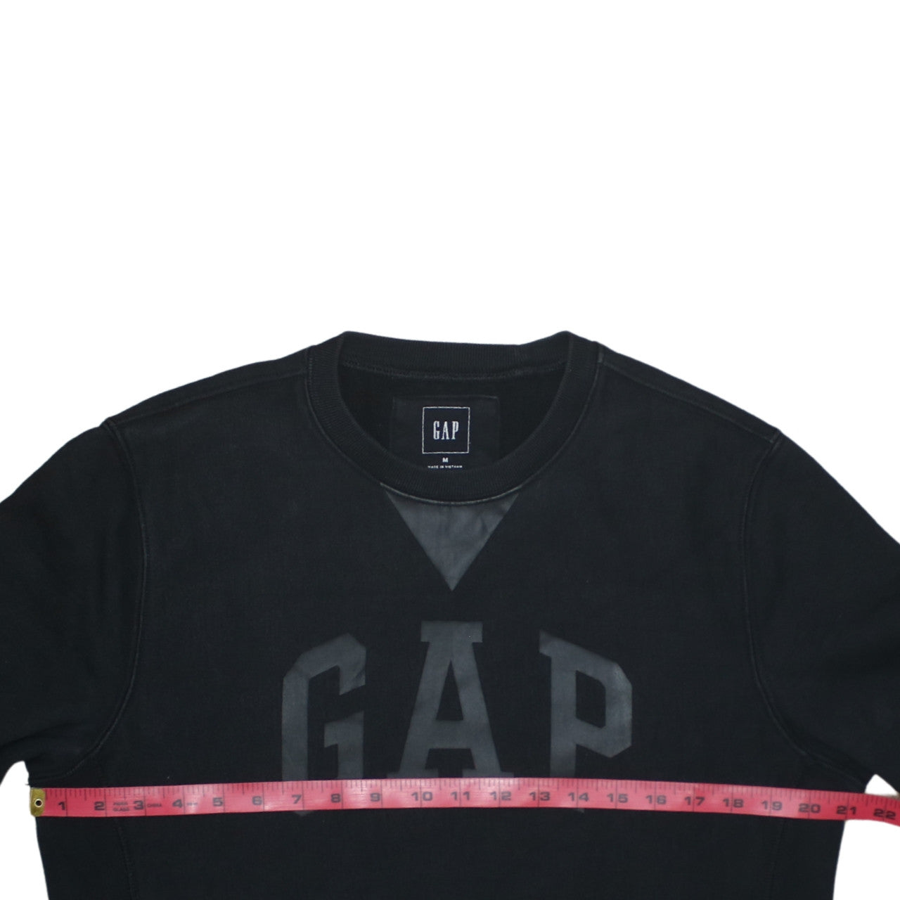 GAP Men's Black Medium Crew Neck Logo Sweatshirt Cotton Blend