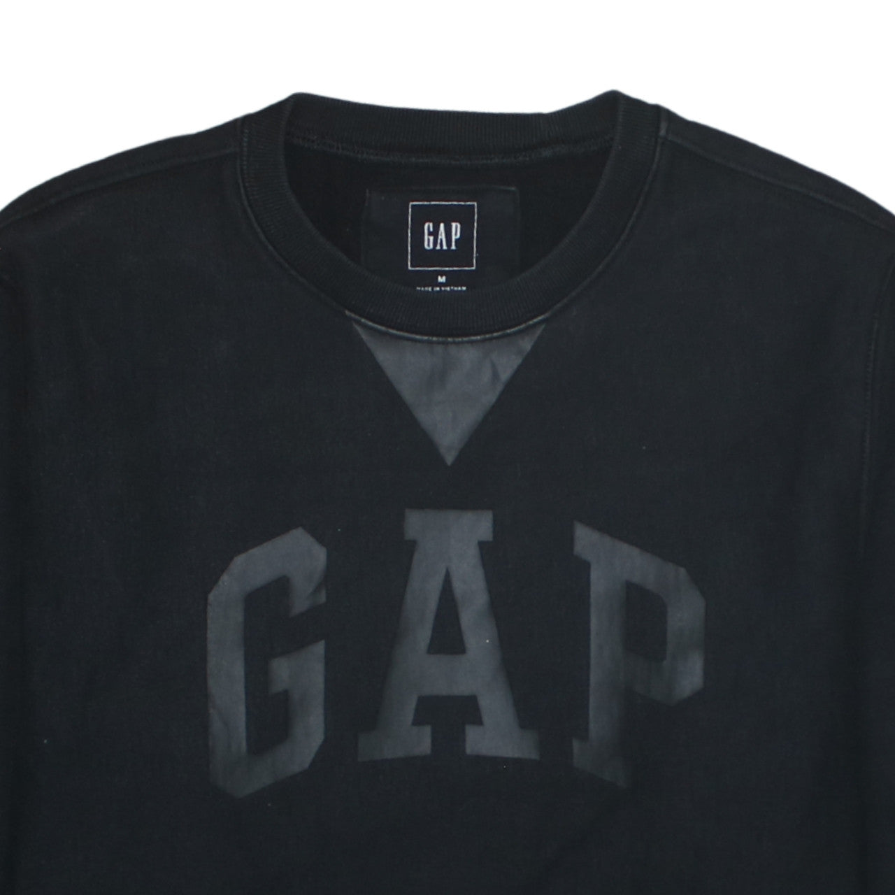 GAP Men's Black Medium Crew Neck Logo Sweatshirt Cotton Blend