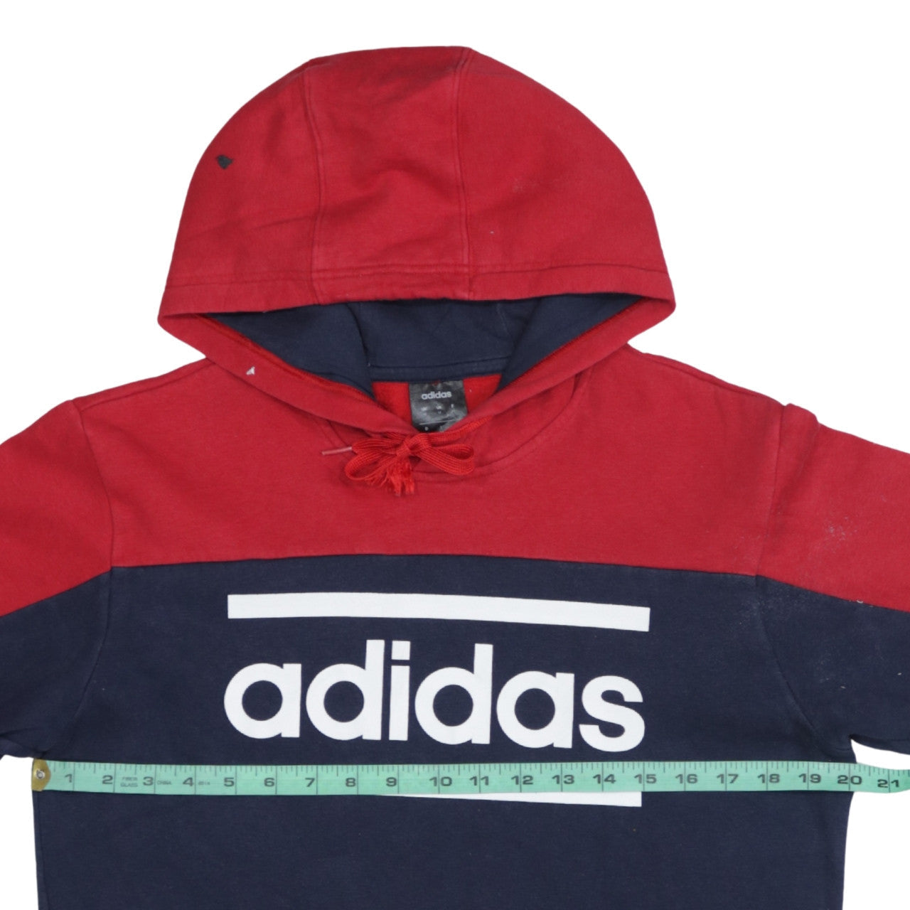 adidas Men's Red & Blue Pullover Hoodie Size M Sports Logo Fleece