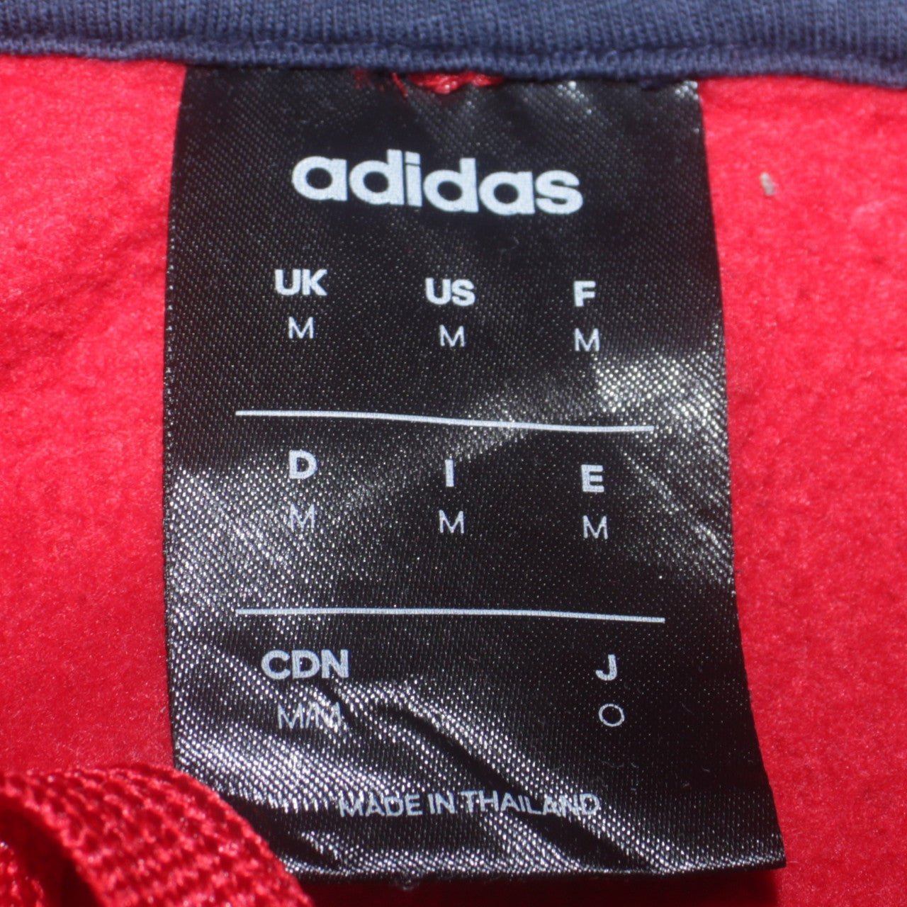 adidas Men's Red & Blue Pullover Hoodie Size M Sports Logo Fleece