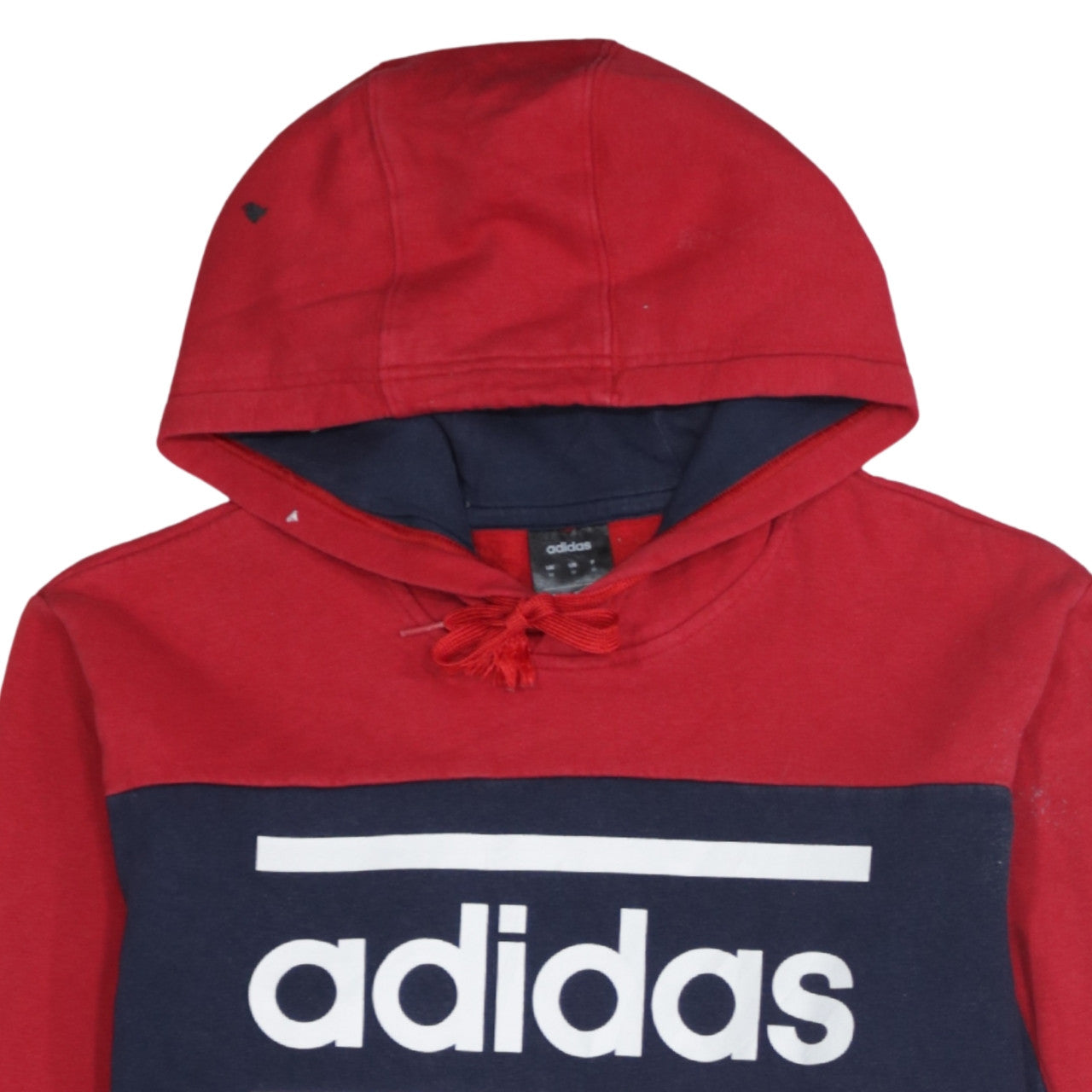 adidas Men's Red & Blue Pullover Hoodie Size M Sports Logo Fleece