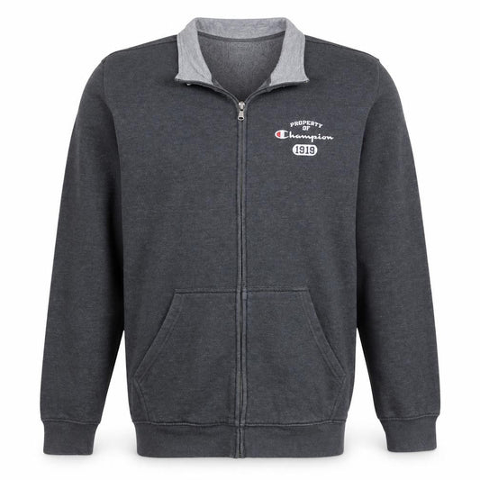 Champion Men's Grey Full Zip Sweatshirt XL Mock Neck Sports Style