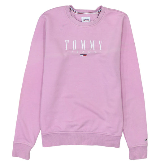 Tommy Jeans Womens Pink Crew Neck Pullover Sweatshirt XS