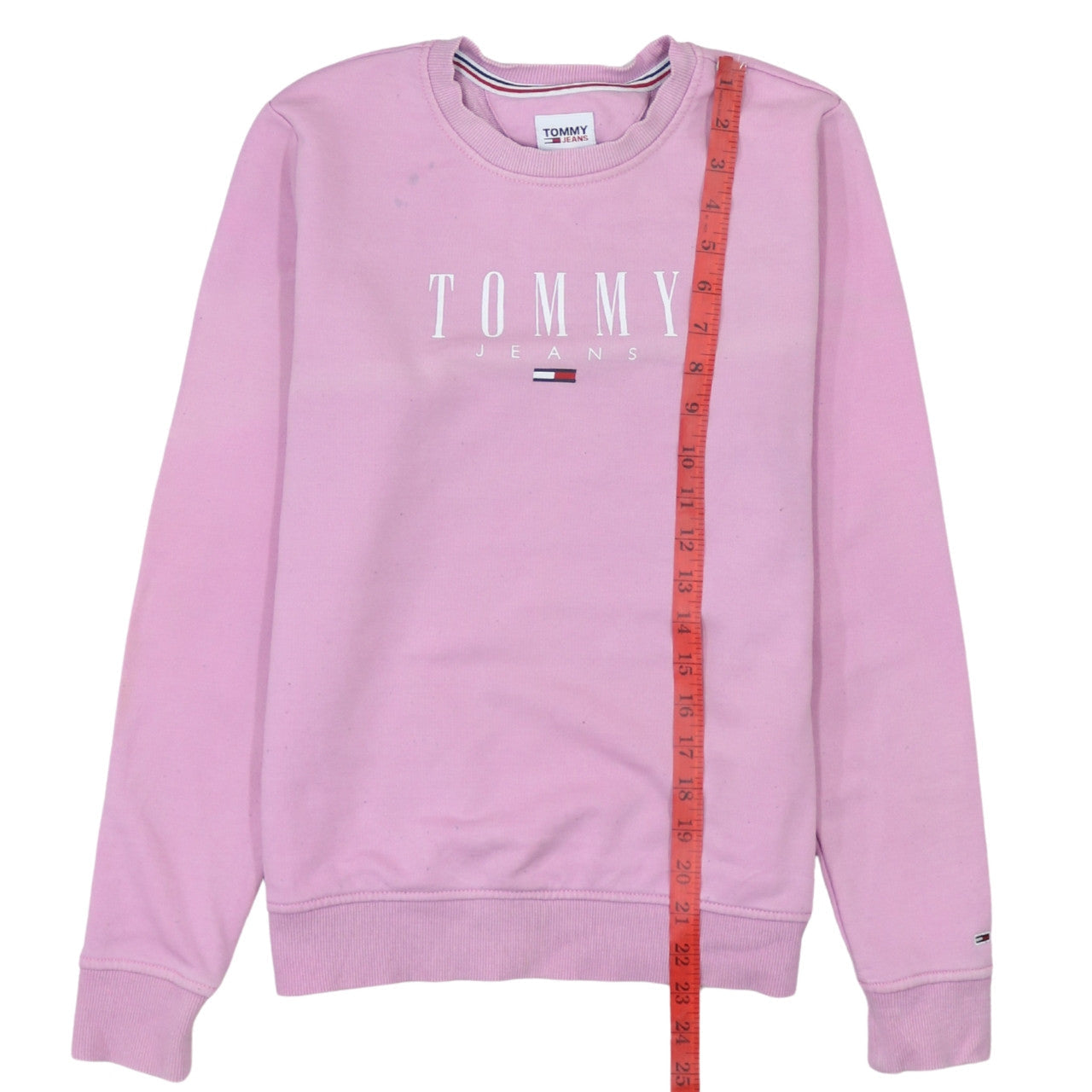 Tommy Jeans Womens Pink Crew Neck Pullover Sweatshirt XS