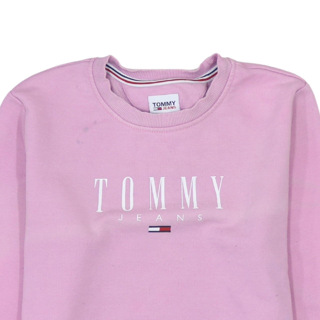 Tommy Jeans Womens Pink Crew Neck Pullover Sweatshirt XS