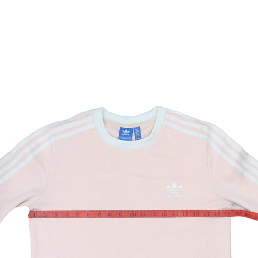 Adidas Women Pink Crew Neck Long Sleeve Pullover Sweatshirt UK 16