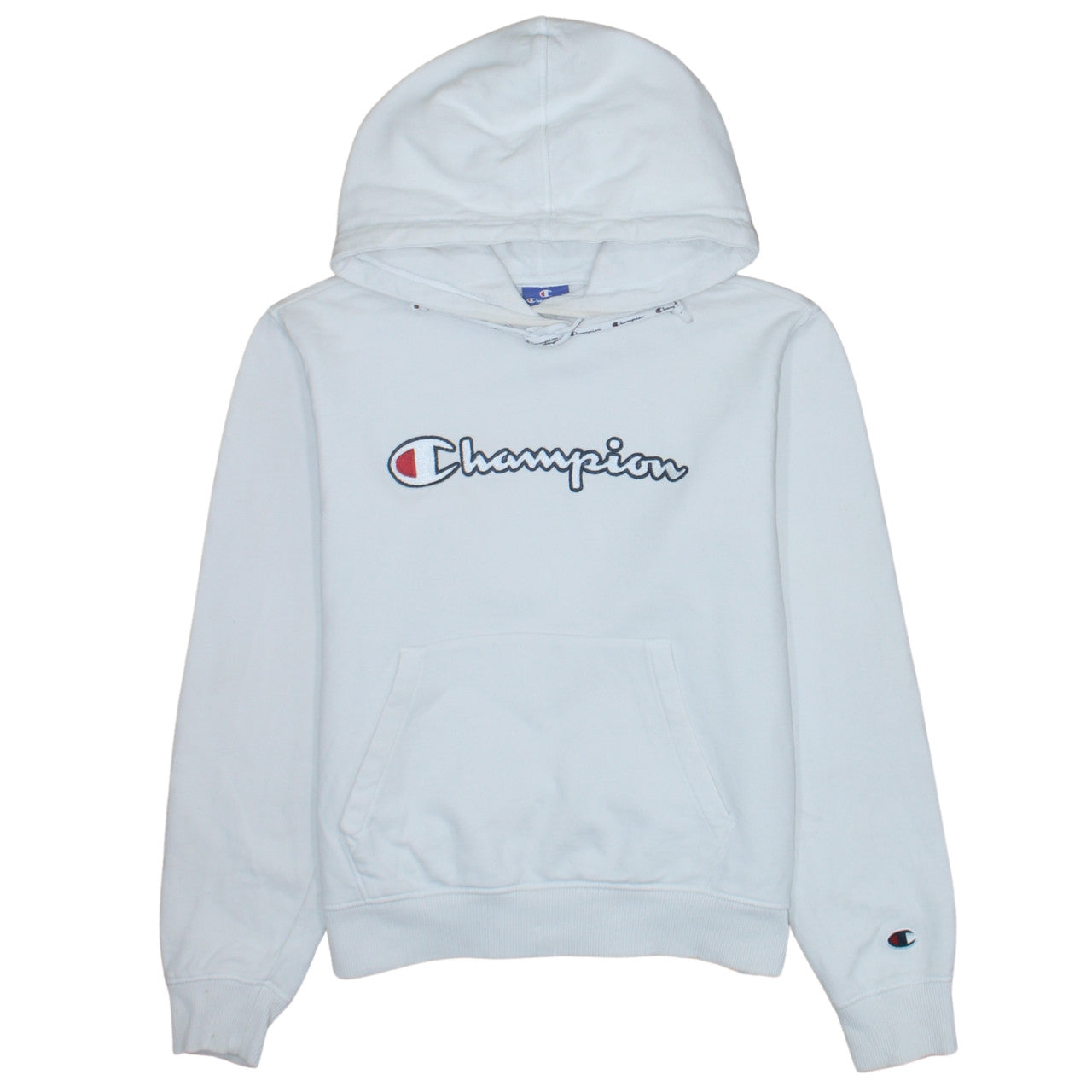 Champion Women's White Small Pullover Hoodie with Logo Detail