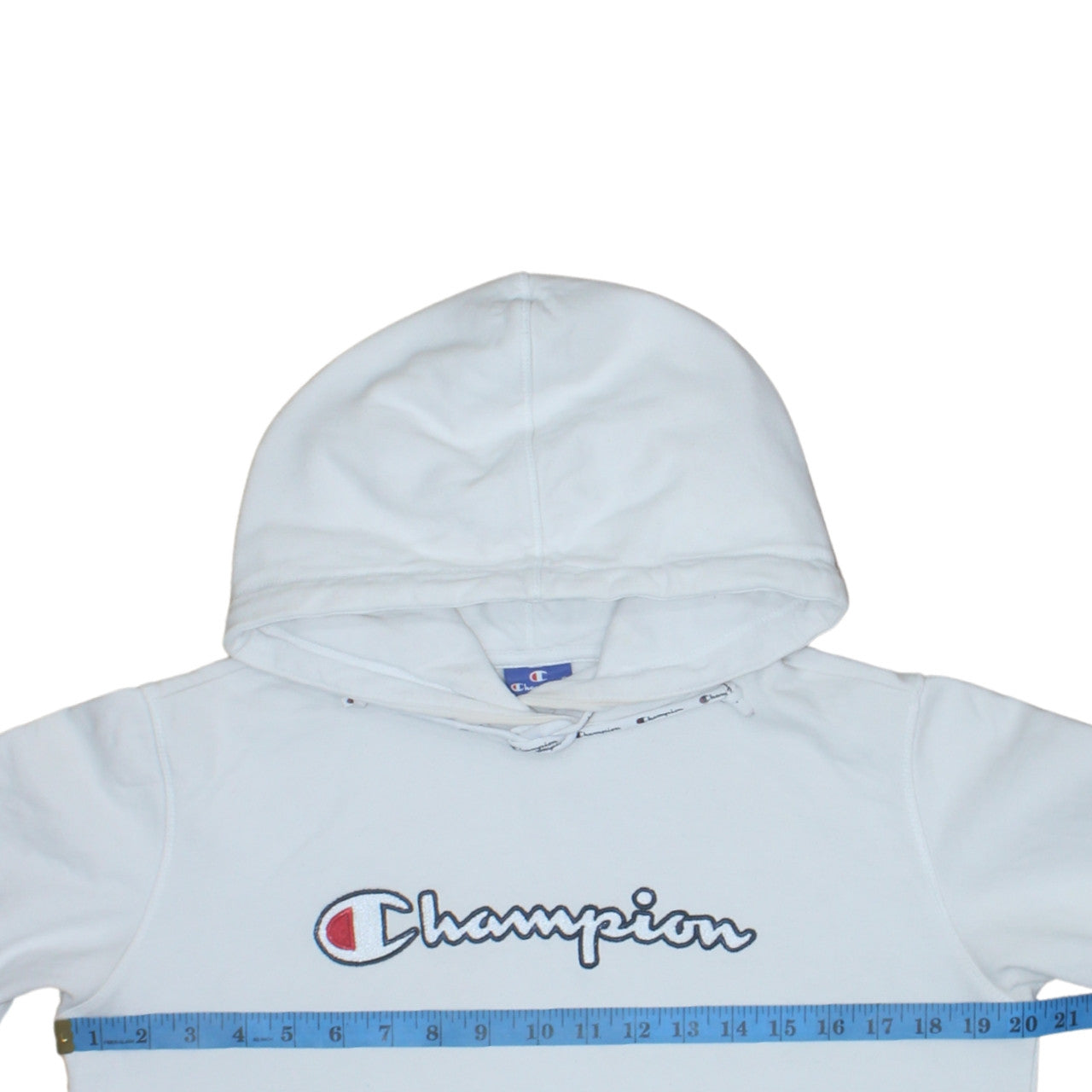Champion Women's White Small Pullover Hoodie with Logo Detail