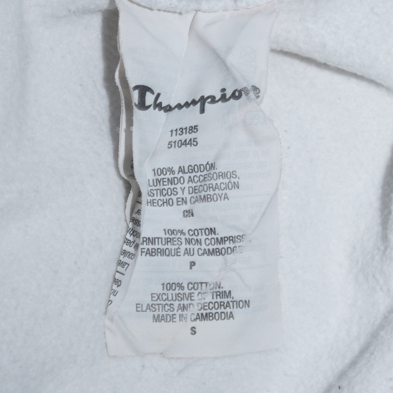 Champion Women's White Small Pullover Hoodie with Logo Detail