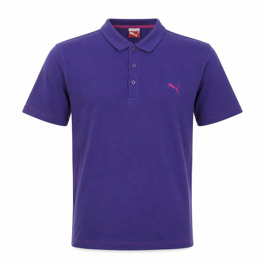 Puma Men's Purple Cotton Short Sleeve Polo Shirt Size L