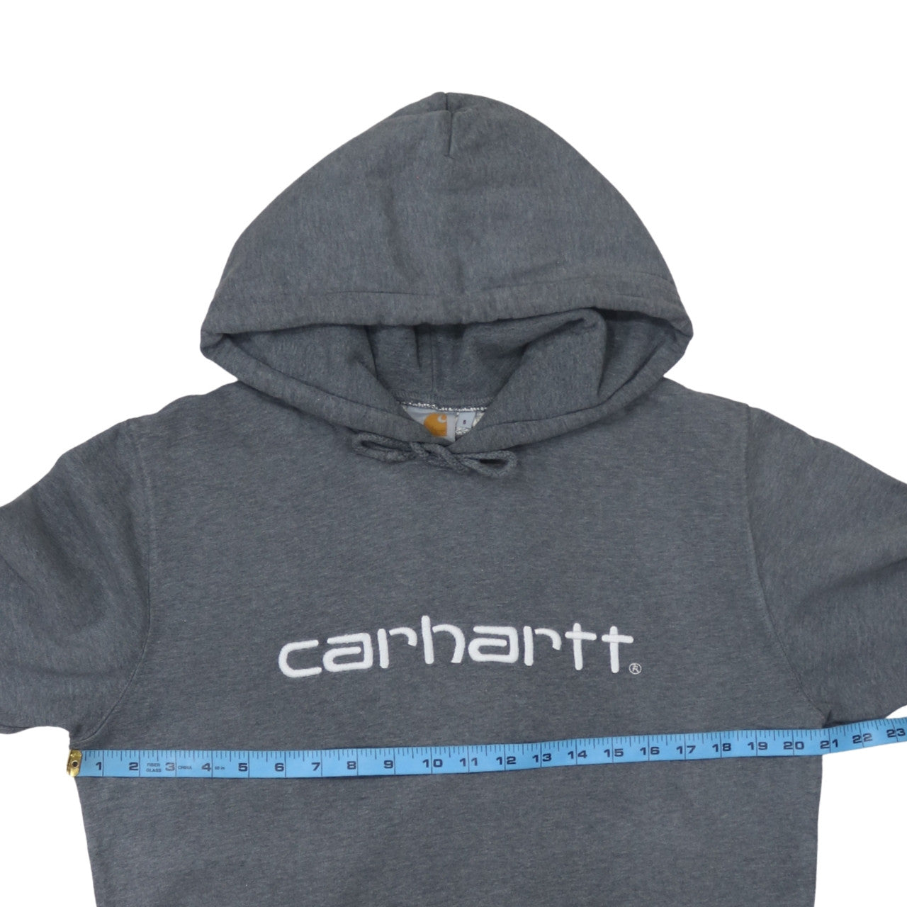 Carhartt Men's Grey Pullover Hoodie Size S Fleece Logo Sweatshirt