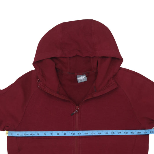 Puma Men's Red Full Zip Hoodie Size L Sportswear Fleece