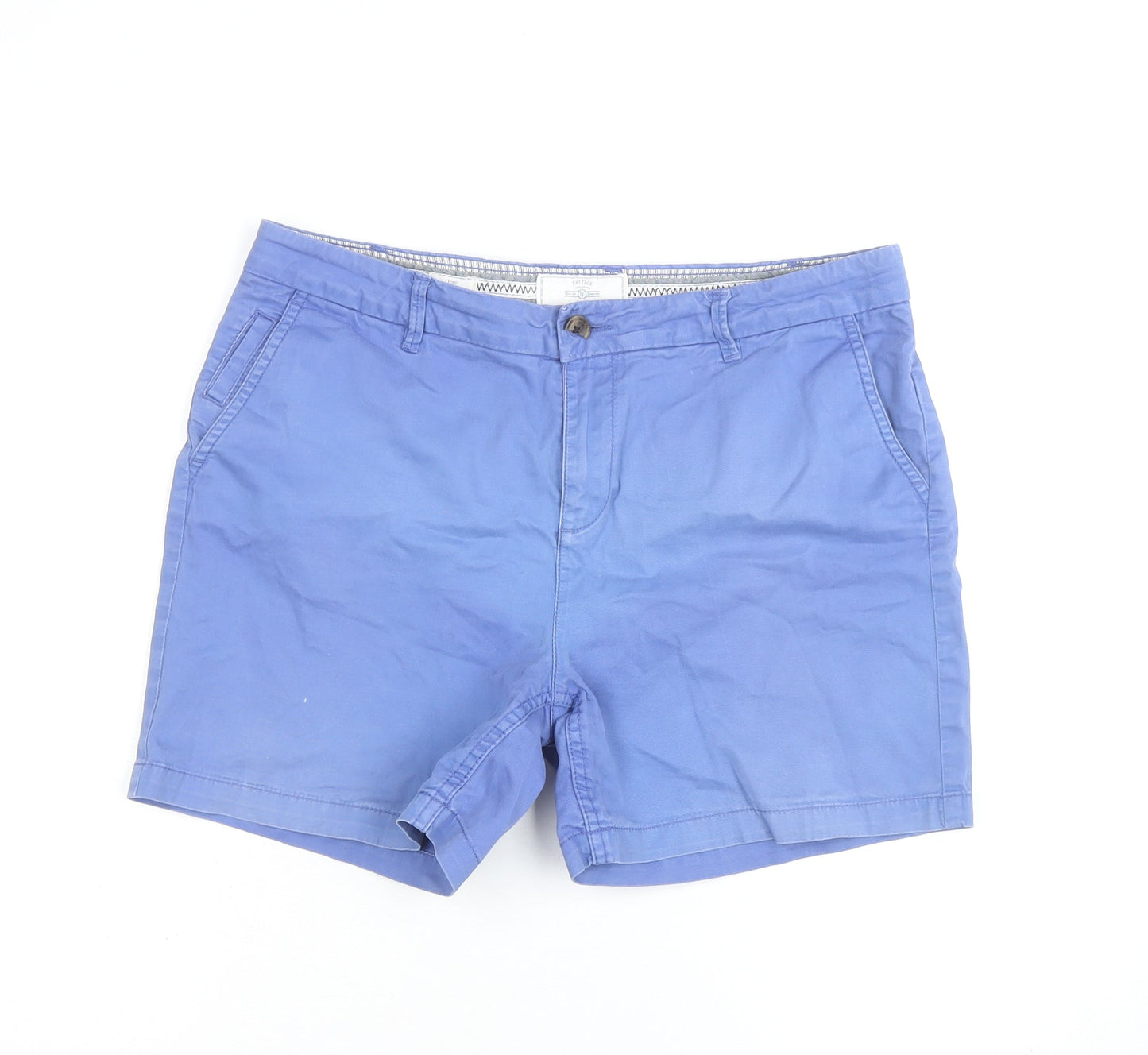 Fat Face Women Blue Chino Shorts UK 14 Cotton Blend Casual Summer