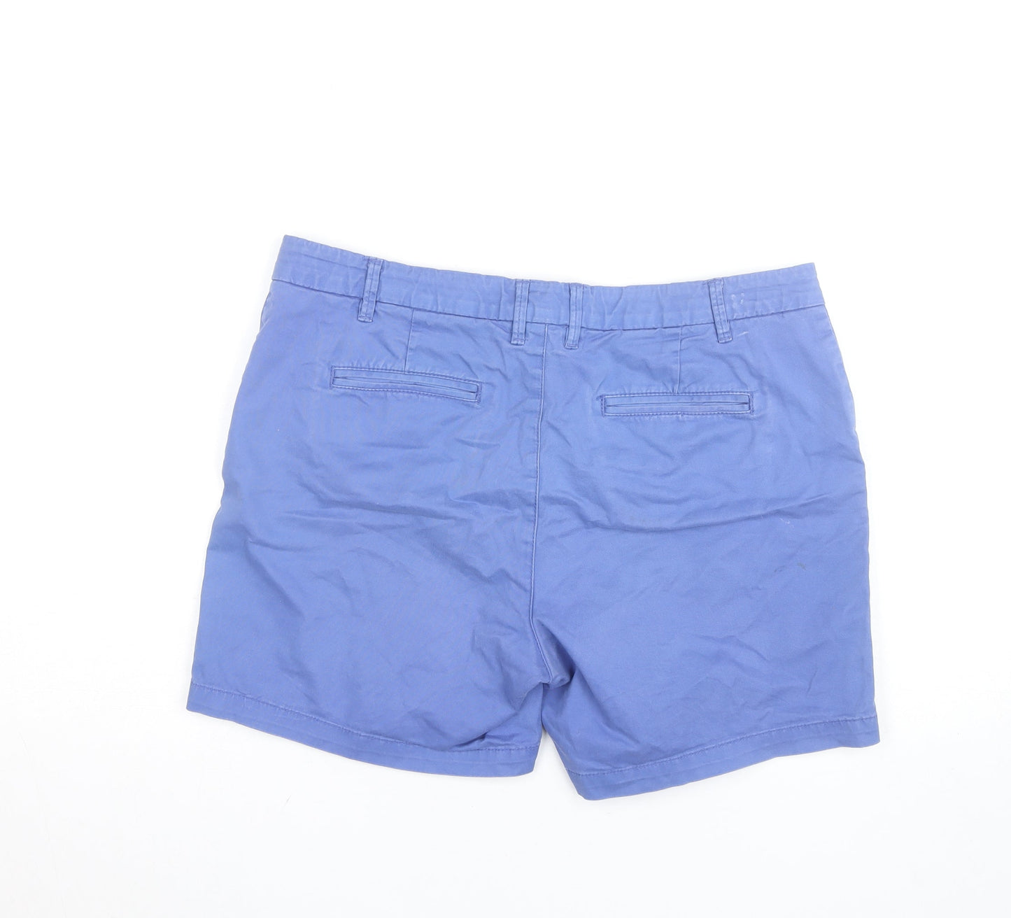 Fat Face Women Blue Chino Shorts UK 14 Cotton Blend Casual Summer