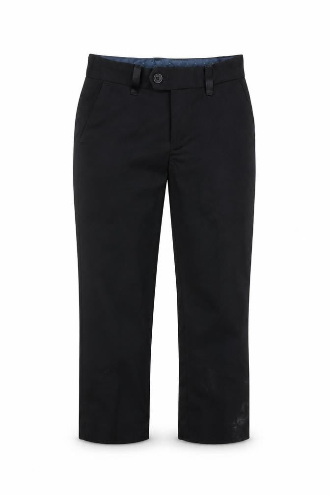 Front view of Next boys’ black 5 years slim fit trouser suit trousers formal wear