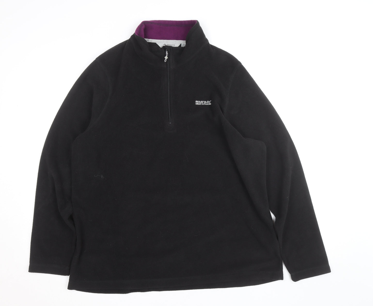 Regatta Womens Black 1/2 Zip Fleece Jacket UK 20 Outdoor Layer