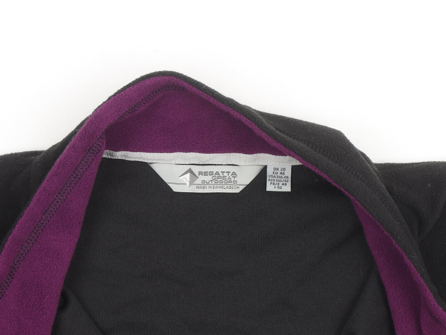 Regatta Womens Black 1/2 Zip Fleece Jacket UK 20 Outdoor Layer