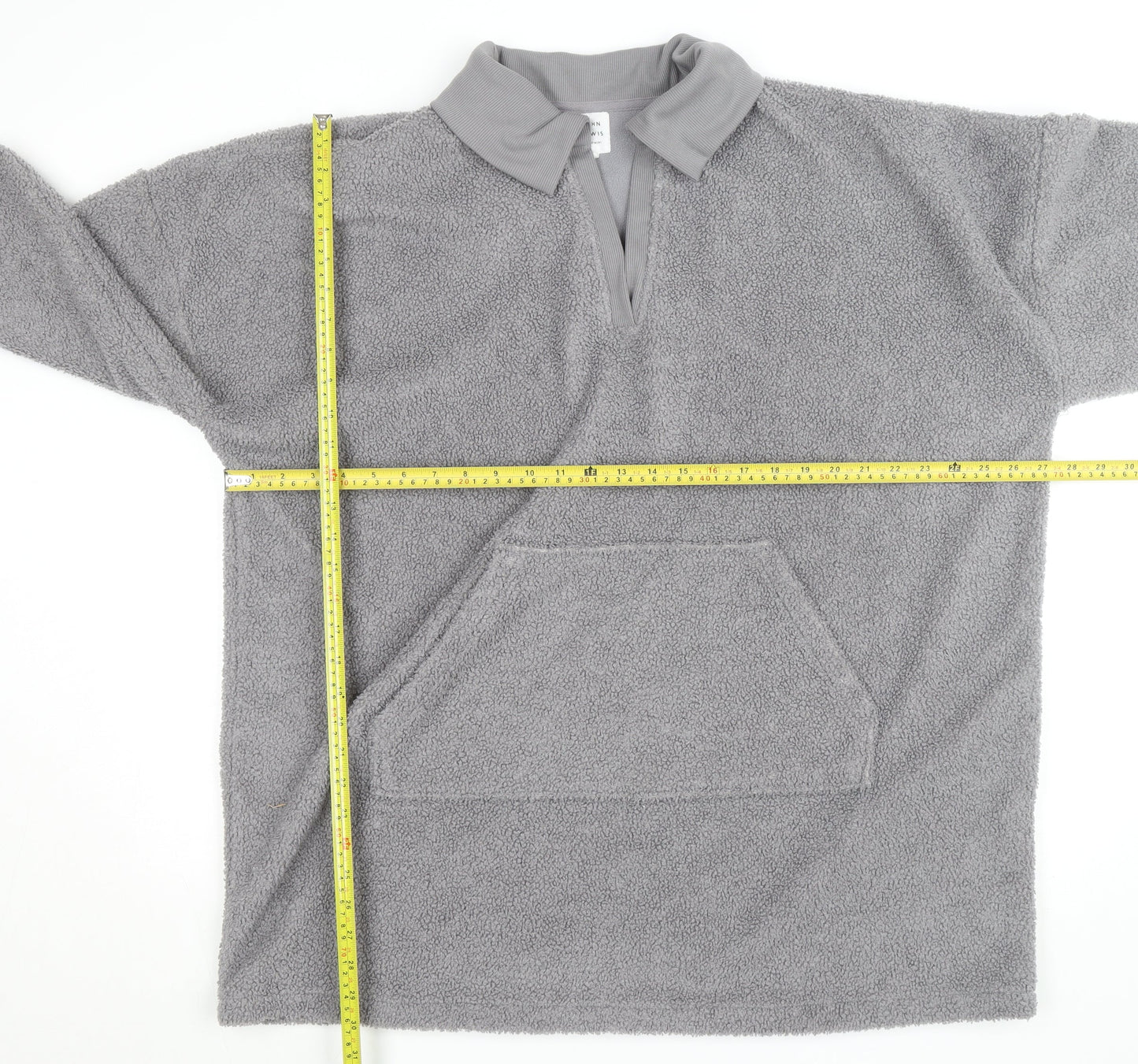 John Lewis Women Grey Fleece Pullover Collared Jumper S
