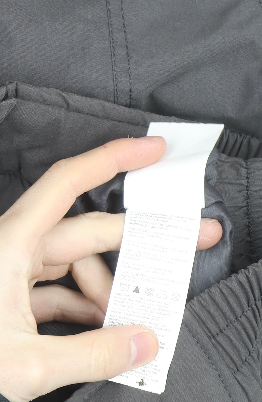 LC Waikiki Men's Grey L Windbreaker Jacket Full Zip Lined