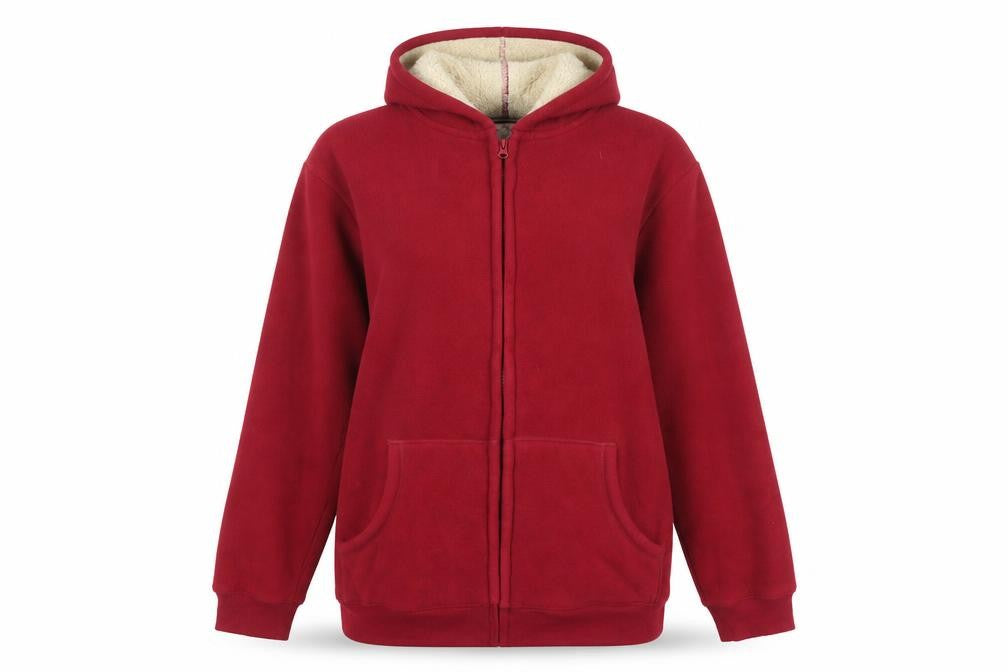 Cotton Traders Women’s Red Fleece Full Zip Hooded Jumper L
