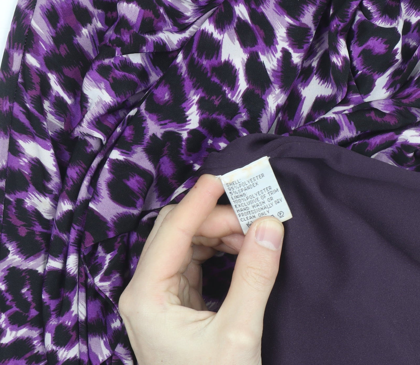 After Six Women’s Purple Leopard Print Ruched Bodycon Dress Size 12