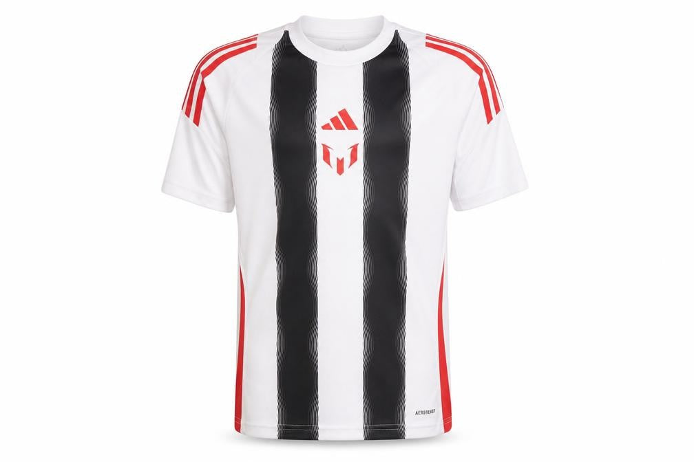 Adidas Boys White Striped Football Jersey T-Shirt 13-14 Years AEROREADY