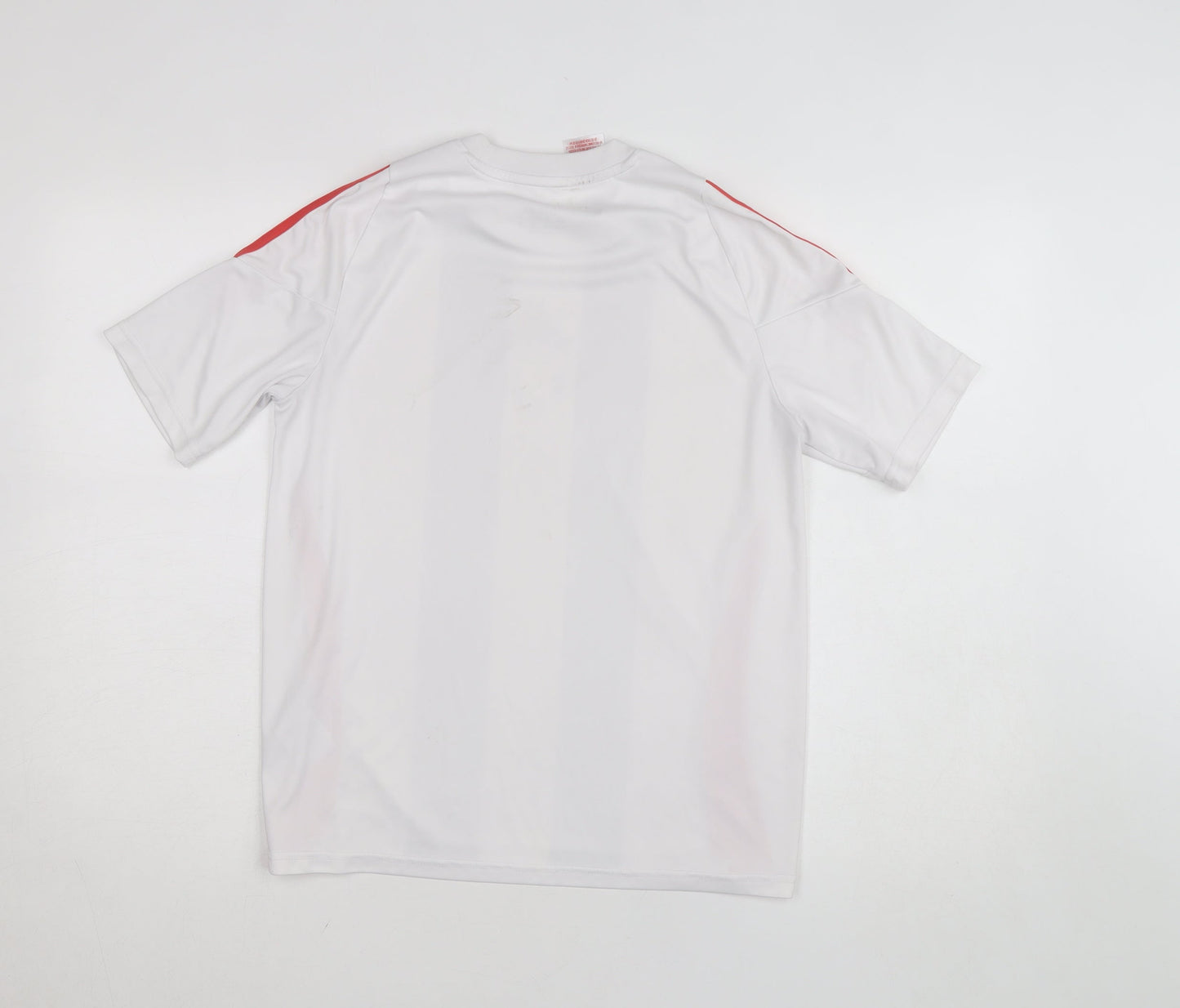 Adidas Boys White Striped Football Jersey T-Shirt 13-14 Years AEROREADY