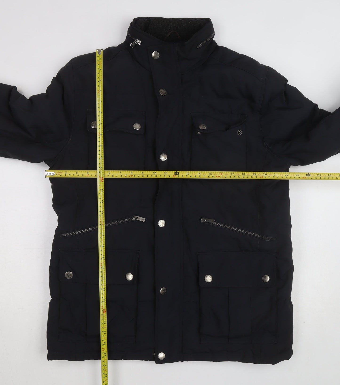 Michael Kors Mens Black Parka Jacket L Regular Polyester Winter Coat