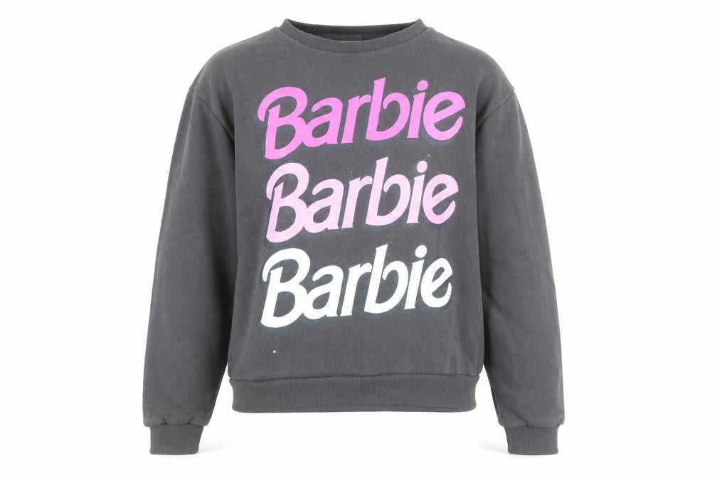 Barbie Girls Black Graphic Pullover Sweatshirt 13-14 Years Cotton Blend