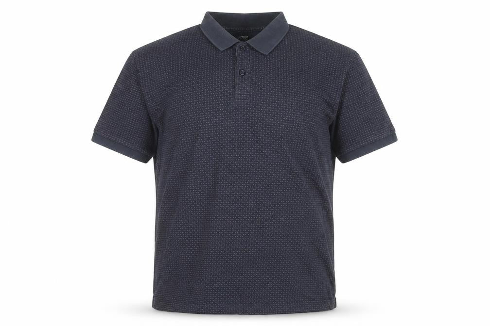 Dunnes Men's Blue Polka Dot Collared Cotton T-Shirt L