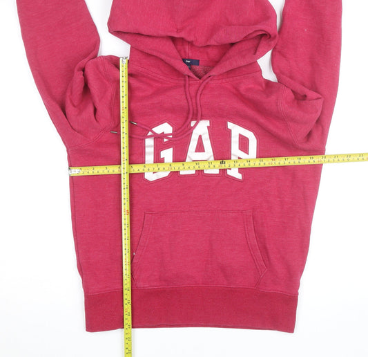GAP Womens Red Hoodie Medium Pullover Logo Cotton Blend Casual