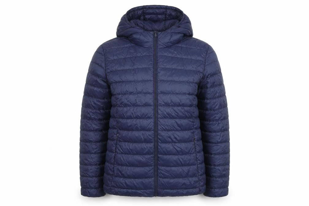 Dunnes Womens Blue Hooded Lightweight Puffer Jacket Size 12