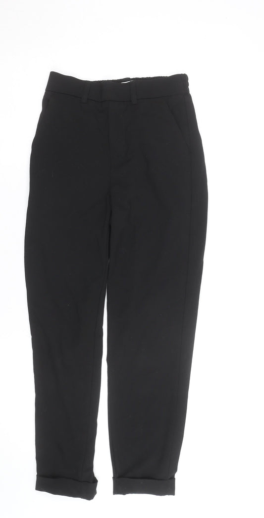 Savida Women’s Black Cropped Tapered Work Trousers Size S