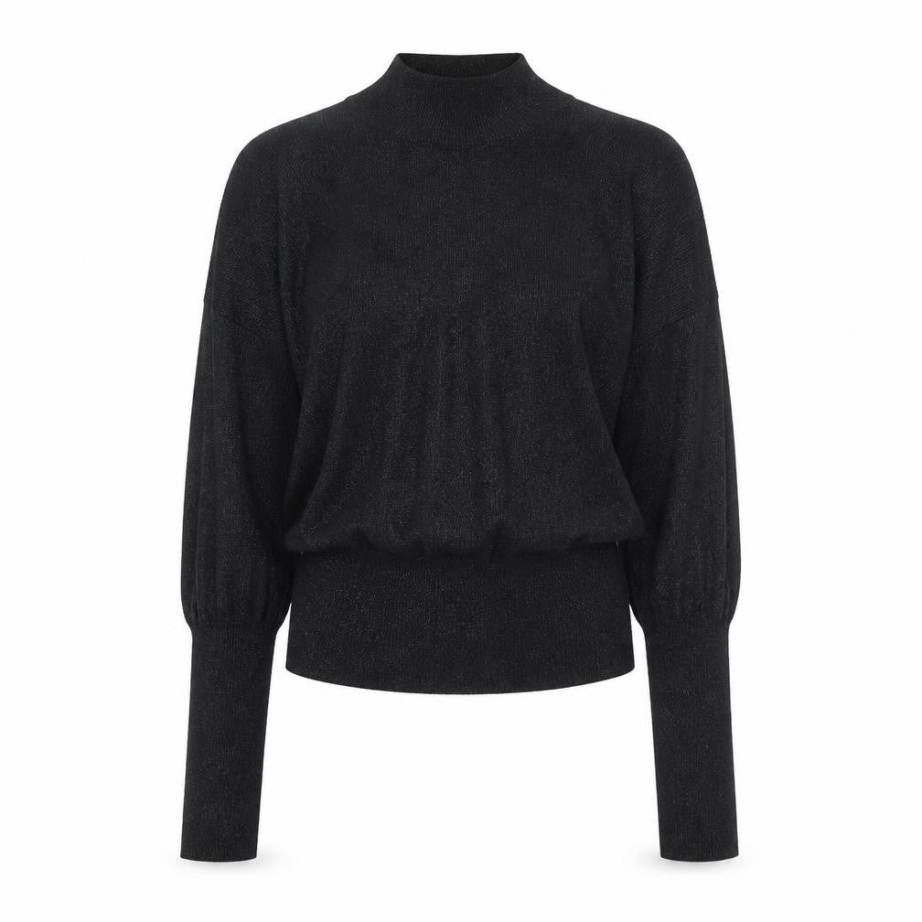 Dunnes Women’s Black Mock Neck Long Sleeve Knit Top Medium